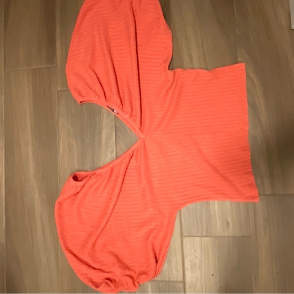 Zara Bright Orange Knit Top - Picture 2 of 3